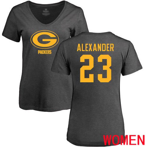 Green Bay Packers Ash Women #23 Alexander Jaire One Color Nike NFL T Shirt